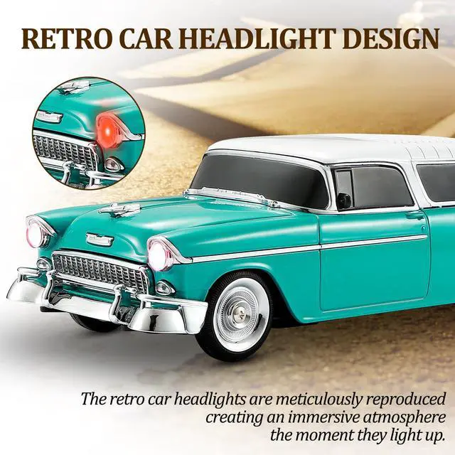 Alt view image 5 of 6 - Retro car-shaped Bluetooth speaker, high-definition sound quality, TWS pairing, multiple interface outputs, truck model Bluetooth speaker, suitable for desktop decoration, parties, beach (GREEN)