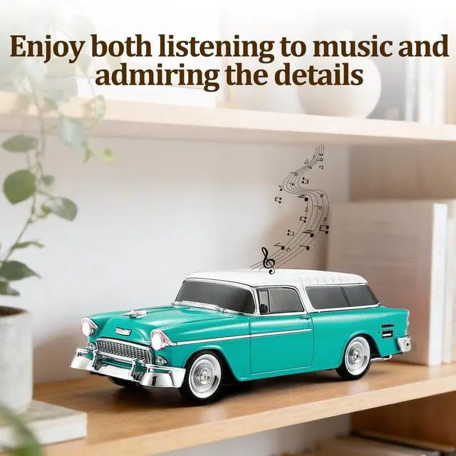 Alt view image 6 of 6 - Retro car-shaped Bluetooth speaker, high-definition sound quality, TWS pairing, multiple interface outputs, truck model Bluetooth speaker, suitable for desktop decoration, parties, beach (GREEN)