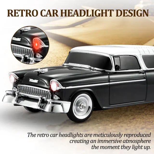 Alt view image 5 of 6 - Retro car-shaped Bluetooth speaker, high-definition sound quality, TWS pairing, multiple interface outputs, truck model Bluetooth speaker, suitable for desktop decoration, parties, beach (BLACK)