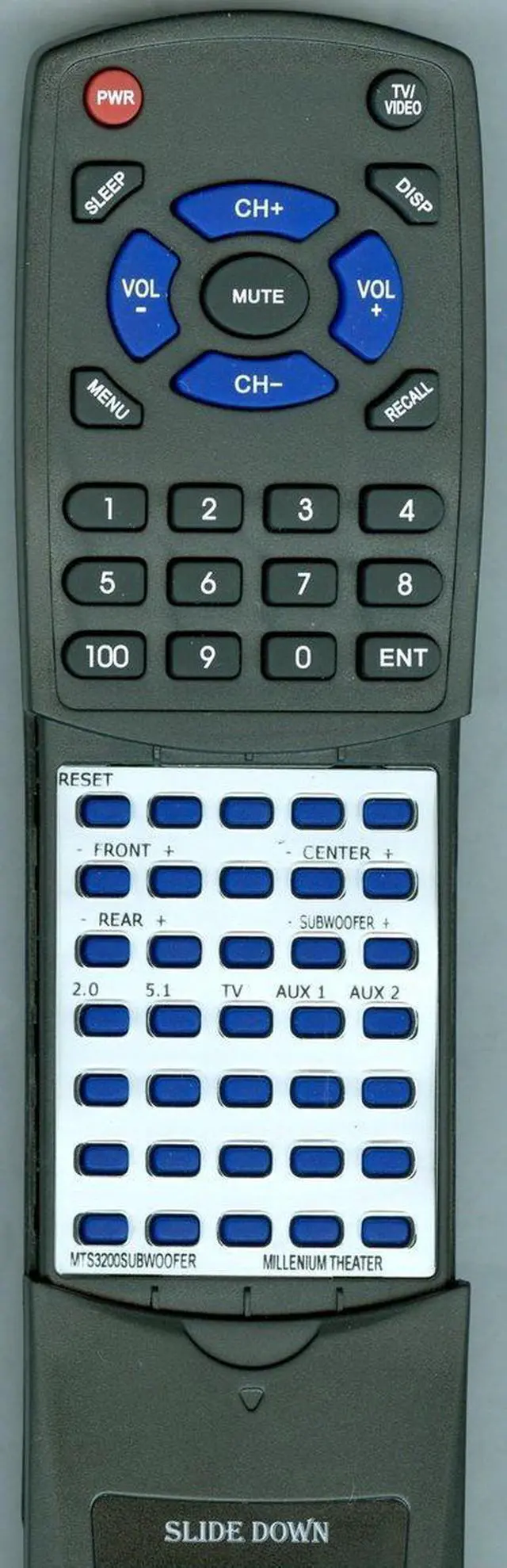 Main image of Replacement Remote Control for Millenium MTS3200SUBWOOFER, DVD3200 SUB