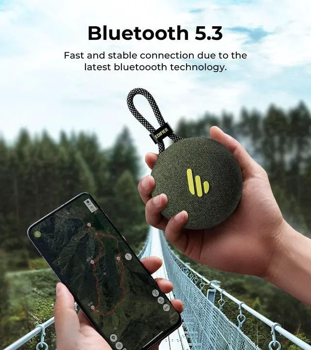 Alt view image 3 of 6 - MP100 Plus Portable Bluetooth Speaker, Lightweight Travel Speakers with IPX7 Waterproof, Smart 5.3, Clear Microphone, USB-C, Wireless Loudspeaker for Outdoor Party Beach Camping - Forest Green