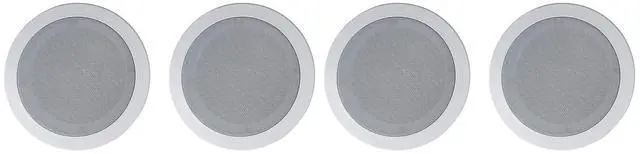 Main image of HC55-16 White 5.25" Ceiling Home Audio Speakers, 16 Ohm, 4-Pack | 300W Peak / 120W RMS, 2-Way, Swivel Tweeter, Polypropylene Cone, Flush Mount Paintable Grills, Spring Loaded Terminals