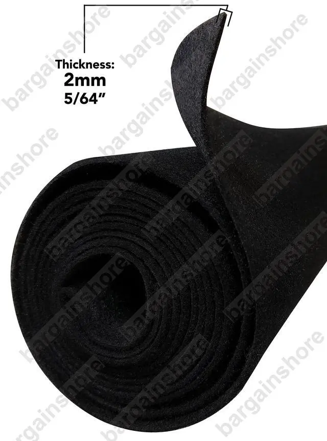 Alt view image 4 of 4 - Audio 45 Ft X 3.75 Ft Wide Black Car Sub Woofer Speaker Box, Dj Enclosure Latex Backed Carpet and Trunk Liner