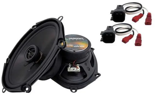 Main image of 6x8 Replacement Speakers with Harness Fits Mazda 3 2004-2009 | 225 watts, also suits 5x7 openings, plug-in factory connector included, easy drop-in upgrade pair, built for door cutouts too