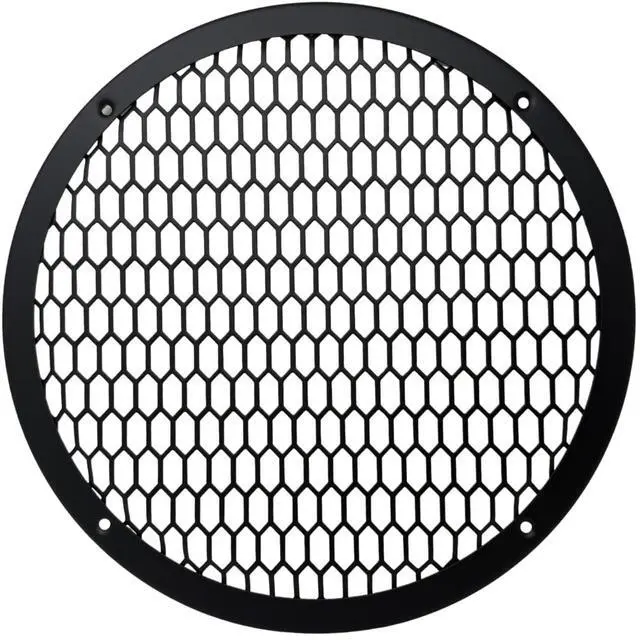 Alt view image 4 of 5 - BassRockers 10" Metal Speaker Grill Cover HeavyDuty Hex Mesh Protective Grille Guard for 10" Subwoofer/Speakers, Universal Fit, Black,4 Hole Screw/Bolt Mount Car Audio Doors,Pods,Custom Boxes (8 Pack)
