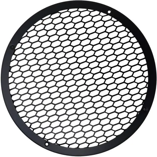 Alt view image 5 of 5 - BassRockers 10" Metal Speaker Grill Cover HeavyDuty Hex Mesh Protective Grille Guard for 10" Subwoofer/Speakers, Universal Fit, Black,4 Hole Screw/Bolt Mount Car Audio Doors,Pods,Custom Boxes (8 Pack)