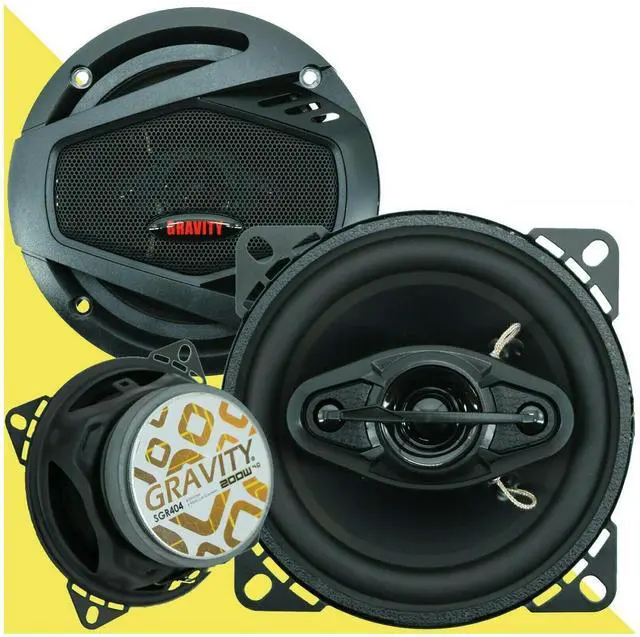 Main image of 2X SGR404 4" 4-Way 200 Watts Maximum Power Handling Coaxial Car Speakers CEA Rated 4 Ohms Impedance 85dB Sensitivity Moisture Resistant Rubber Surround