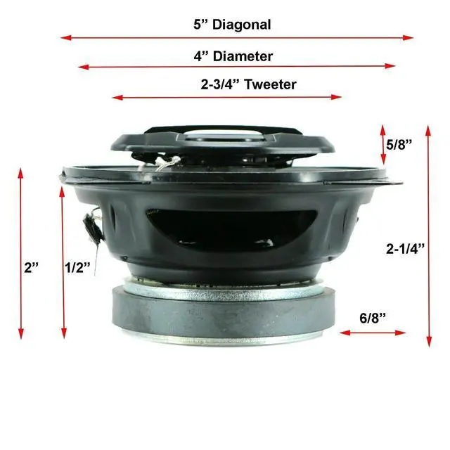 Alt view image 7 of 7 - 2X SGR404 4" 4-Way 200 Watts Maximum Power Handling Coaxial Car Speakers CEA Rated 4 Ohms Impedance 85dB Sensitivity Moisture Resistant Rubber Surround