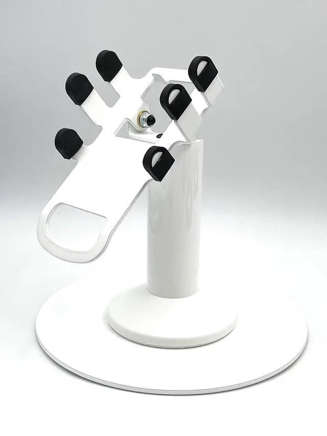 Alt view image 3 of 5 - Clover Flex Freestanding Swivel and Tilt Stand with Round Plate (White)