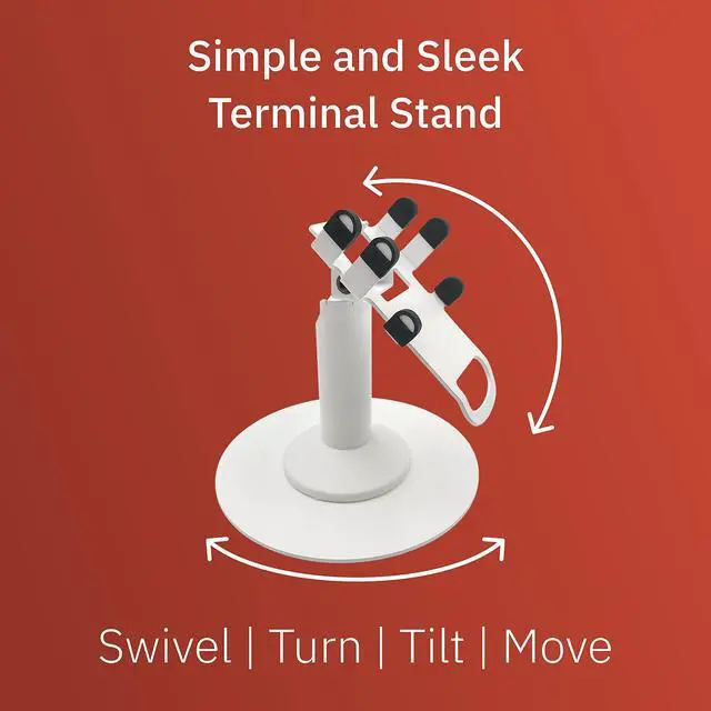 Alt view image 2 of 5 - Clover Flex Freestanding Swivel and Tilt Stand with Round Plate (White)