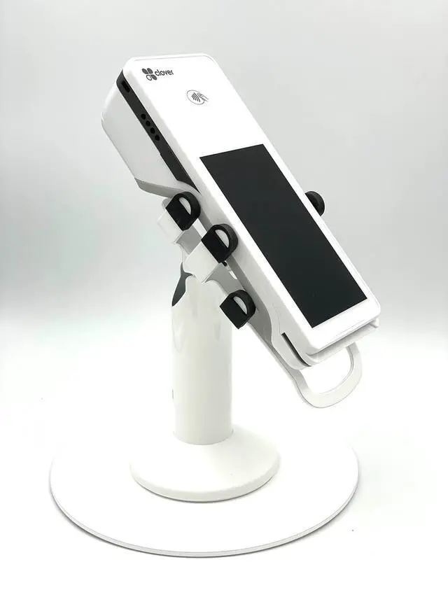 Alt view image 4 of 5 - Clover Flex Freestanding Swivel and Tilt Stand with Round Plate (White)
