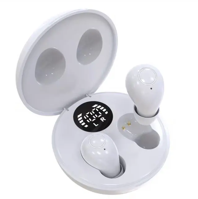 Main image of Invisible Wireless Earbuds for Sleep & Work, Mini Noise-Reducing Bluetooth Earphones, Comfortable in-Ear Design with Charging Case (White)