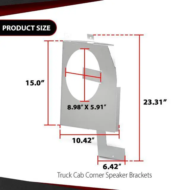 Alt view image 3 of 7 - Speaker Brackets Kit Compatible with Dodge Truck D150 D300 Cab Corner 6x9 Speaker Brackets 1972-1993 Silver