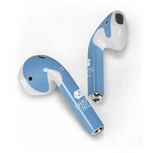 Alt view image 2 of 4 - Decal Audio Skin Compatible with Apple AirPods 2 - Officially Licensed University of North Carolina UNC Chapel Hill Design
