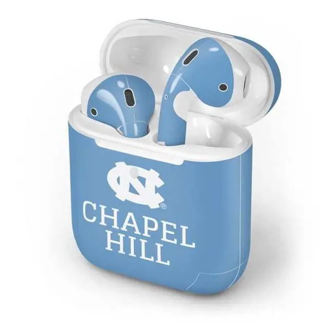 Alt view image 4 of 4 - Decal Audio Skin Compatible with Apple AirPods 2 - Officially Licensed University of North Carolina UNC Chapel Hill Design