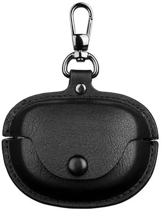 Main image of Fashion Premium Leather Shockproof Cover Accessories Case for Bose Ultra Open Earbuds with Keychain for Women Men-Black