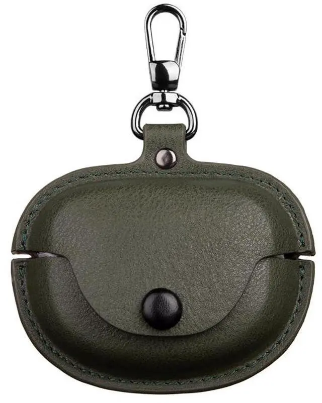 Main image of Fashion Premium Leather Shockproof Cover Accessories Case for Bose Ultra Open Earbuds with Keychain for Women Men-Dark Green