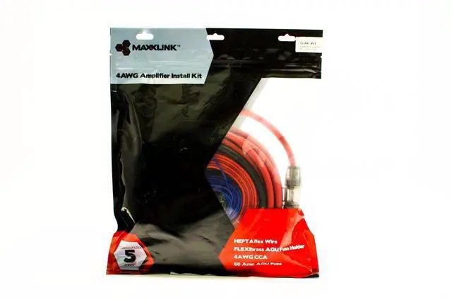 Main image of Maxxlink VCAK-4V1 CCA Complete Amplifier Installation Kit with UNItwist RCA Cable, 1000-Watt 4-Gauge