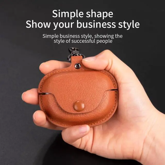 Alt view image 5 of 7 - Fashion Premium Leather Shockproof Cover Accessories Case for Bose Ultra Open Earbuds with Keychain for Women Men-Dark Green