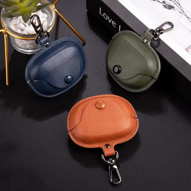 Alt view image 6 of 7 - Fashion Premium Leather Shockproof Cover Accessories Case for Bose Ultra Open Earbuds with Keychain for Women Men-Dark Green