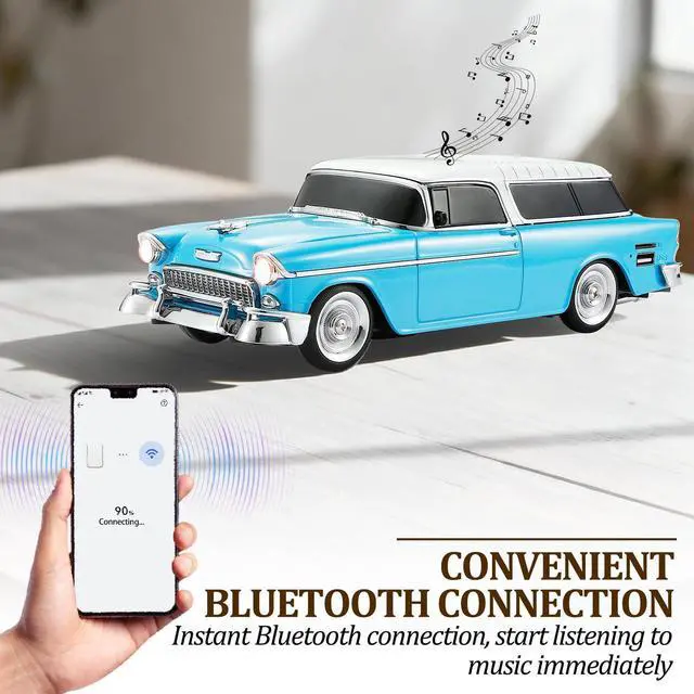 Alt view image 2 of 6 - Retro car-Shaped Bluetooth Speaker, high-Definition Sound Quality, TWS Pairing, Multiple Interface outputs, Truck Model Bluetooth Speaker, Suitable for Desktop Decoration, Parties, Beach (Blue)