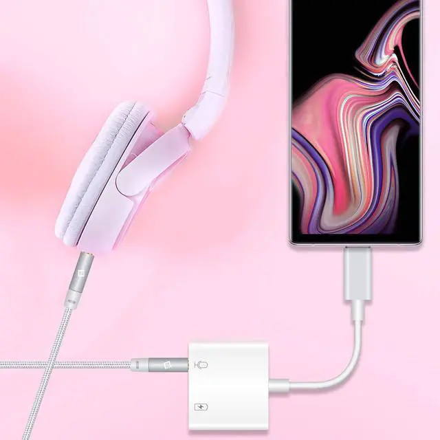Alt view image 3 of 6 - Pro Headphone 3Amp Aux Adapter Compatible with Chevrolet 2020 Corvette C8 Plus USB-C 3.5mm Audio & Hi-Power Charging Port (Charge While You Listen)