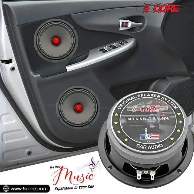 Alt view image 6 of 7 - Bundle Car Speakers 2X Midrange Loudspeaker 6.5" 360W & 2X Aluminum Super Bullet Tweeter 3.5" 180W w Built in Crossover 4Ohm Component Door Speakers for Car Truck
