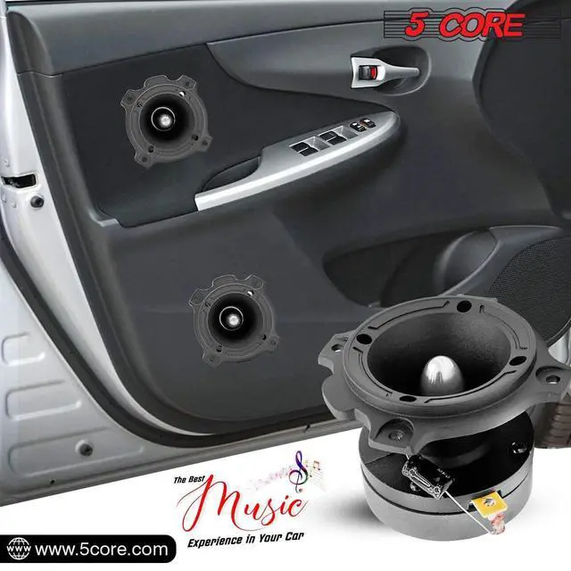 Alt view image 7 of 7 - Bundle Car Speakers 2X Midrange Loudspeaker 6.5" 360W & 2X Aluminum Super Bullet Tweeter 3.5" 180W w Built in Crossover 4Ohm Component Door Speakers for Car Truck