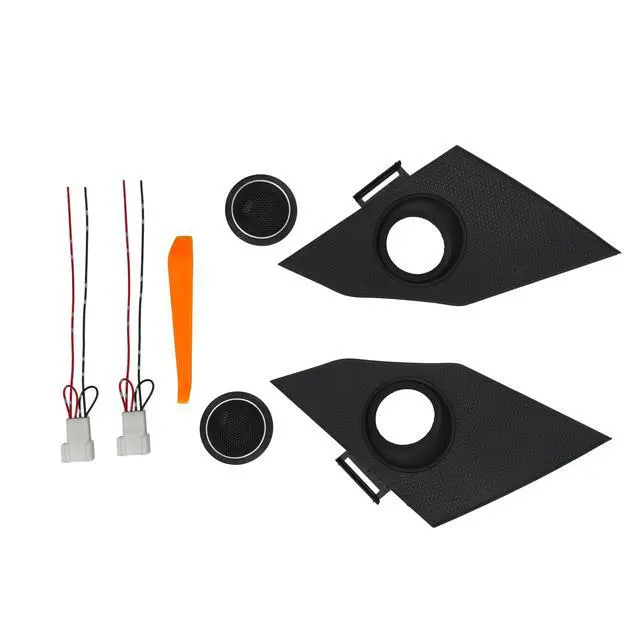 Alt view image 3 of 4 - HLSC-014 Custom Plug&Play Tweeter Speaker Panel 1 x 0.75-1.5 Tweeters Including Wiring Harness - for 2018-2022 Toyota CHR (1 Set Left & Right - NO Speakers) Black