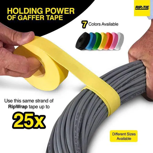 Alt view image 3 of 3 - RipWrap 1/2" x 30 Foot Roll Green. Holding Power of Gaffer Tape. Waterproof, Reusable Made in USA!