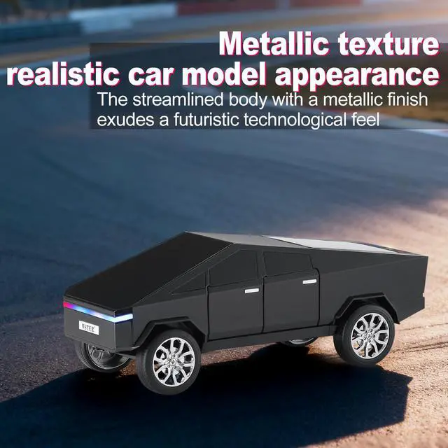 Alt view image 2 of 6 - Future-Style Truck Replica Bluetooth Speaker with LED Display Screen, TWS Stereo, FM, USB/TF Playback, LED Headlights, Mic Gift for Car Enthusiasts Model Fans & Gadget Collectors (Black)