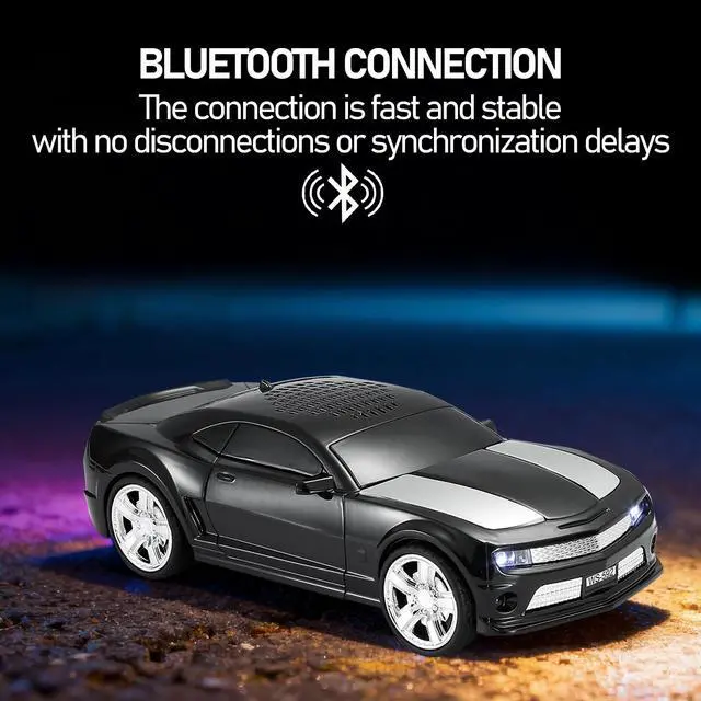 Alt view image 3 of 6 - Classic Sports Car Model Bluetooth Speaker, Portable Wireless Outdoor Speaker with HD Sound, TWS Pairing, Truck Bluetooth Speaker, Parties & Home Audio (Black)