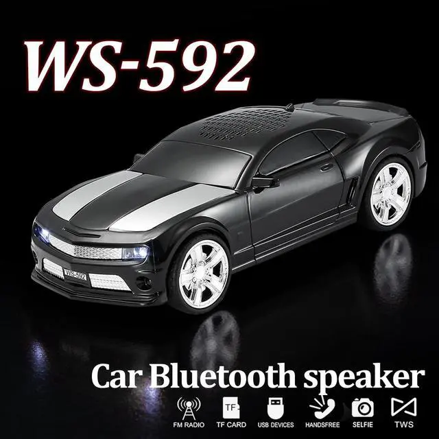 Alt view image 5 of 6 - Classic Sports Car Model Bluetooth Speaker, Portable Wireless Outdoor Speaker with HD Sound, TWS Pairing, Truck Bluetooth Speaker, Parties & Home Audio (Black)