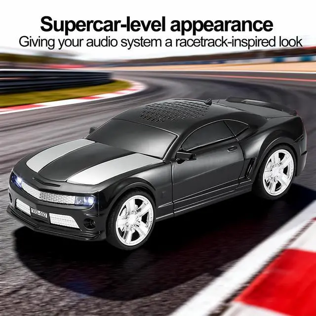 Alt view image 6 of 6 - Classic Sports Car Model Bluetooth Speaker, Portable Wireless Outdoor Speaker with HD Sound, TWS Pairing, Truck Bluetooth Speaker, Parties & Home Audio (Black)