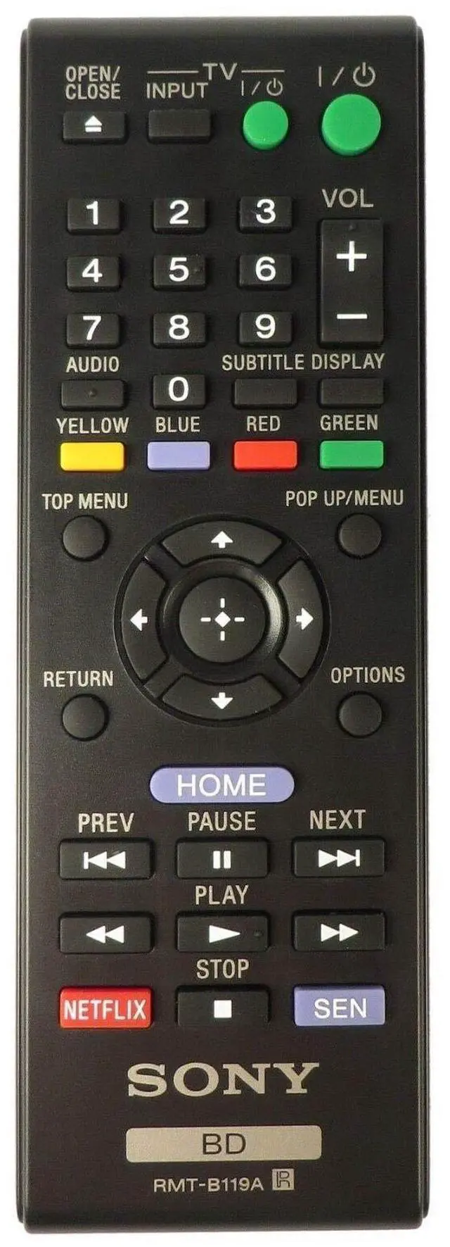 Main image of Replacement Remote Control for OEM Sony RMT-B119A 149002751 Bluray Remote Control
