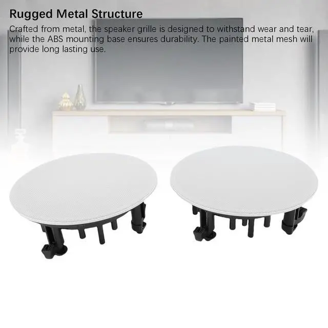 Alt view image 5 of 7 - 2 Set Magnetic Speaker Grille Cover Ceiling Speaker Grill Metal Mesh Round Speaker Grill Cover with Protective Case, Outer Diameter 206mm, for Supermarket, Speaker Grills