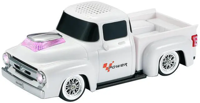 Main image of Vintage Pickup Truck Bluetooth Speaker, Retro Truck Model with HD Sound, Built-in Mic, LED Party Lights, TWS Dual Pairing, Multi-Interface Output, Portable Outdoor Speaker for Parties & Beach (WHITE)
