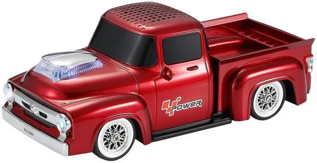 Main image of Vintage Pickup Truck Bluetooth Speaker, Retro Truck Model with HD Sound, Built-in Mic, LED Party Lights, TWS Dual Pairing, Multi-Interface Output, Portable Outdoor Speaker for Parties & Beach (RED)
