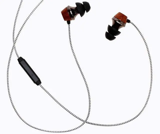 Alt view image 2 of 6 - ALN 2.0 Premium Genuine Wood in-Ear Noise-isolating Headphone, Earbud, Earphones with Innovative Shield Technology Cable and Mic (Silver)