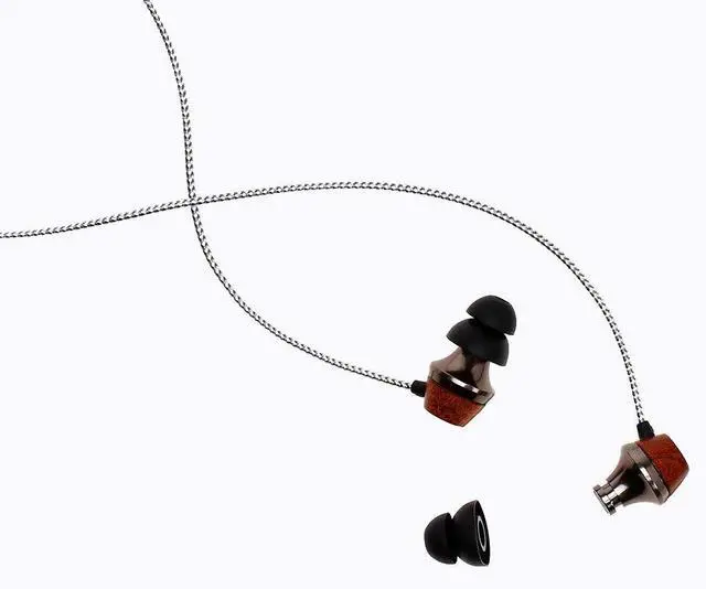 Alt view image 4 of 6 - ALN 2.0 Premium Genuine Wood in-Ear Noise-isolating Headphone, Earbud, Earphones with Innovative Shield Technology Cable and Mic (Silver)