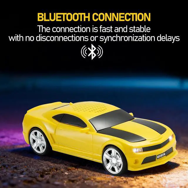 Alt view image 3 of 6 - Classic Sports Car Model Bluetooth Speaker, Portable Wireless Outdoor Speaker with HD Sound, TWS Pairing, Truck Bluetooth Speaker, Parties & Home Audio (Yellow)