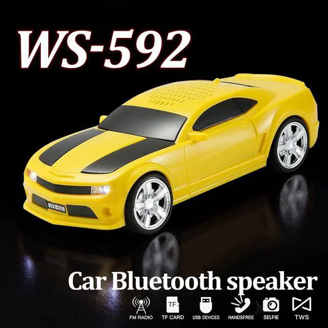 Alt view image 5 of 6 - Classic Sports Car Model Bluetooth Speaker, Portable Wireless Outdoor Speaker with HD Sound, TWS Pairing, Truck Bluetooth Speaker, Parties & Home Audio (Yellow)
