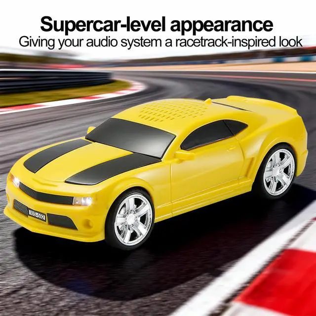 Alt view image 6 of 6 - Classic Sports Car Model Bluetooth Speaker, Portable Wireless Outdoor Speaker with HD Sound, TWS Pairing, Truck Bluetooth Speaker, Parties & Home Audio (Yellow)