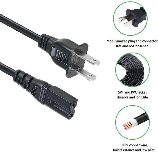 Alt view image 5 of 6 - 5ft AC in Power Cord Outlet Socket Plug Cable Lead Compatible with Panasonic SE-FX50 SE-FX60 SE-FX65 SE-FX65A SE-FX67 Wireless System Audio Digital Receiver