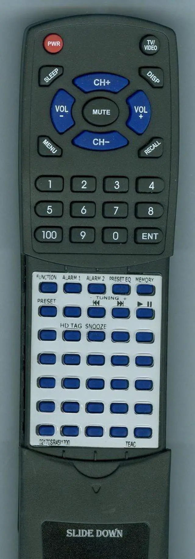 Main image of Replacement Remote Control for TEAC HD1, 02170SR45I1700, RC1219