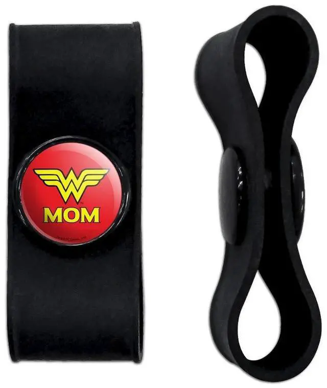 Main image of Wonder Woman Wonder Mom Logo Headphone, Wire Organizer Set of 2, Black