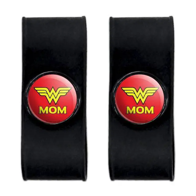 Alt view image 5 of 6 - Wonder Woman Wonder Mom Logo Headphone, Wire Organizer Set of 2, Black