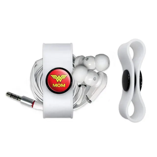 Alt view image 2 of 6 - Wonder Woman Wonder Mom Logo Headphone, Wire Organizer Set of 2, Black