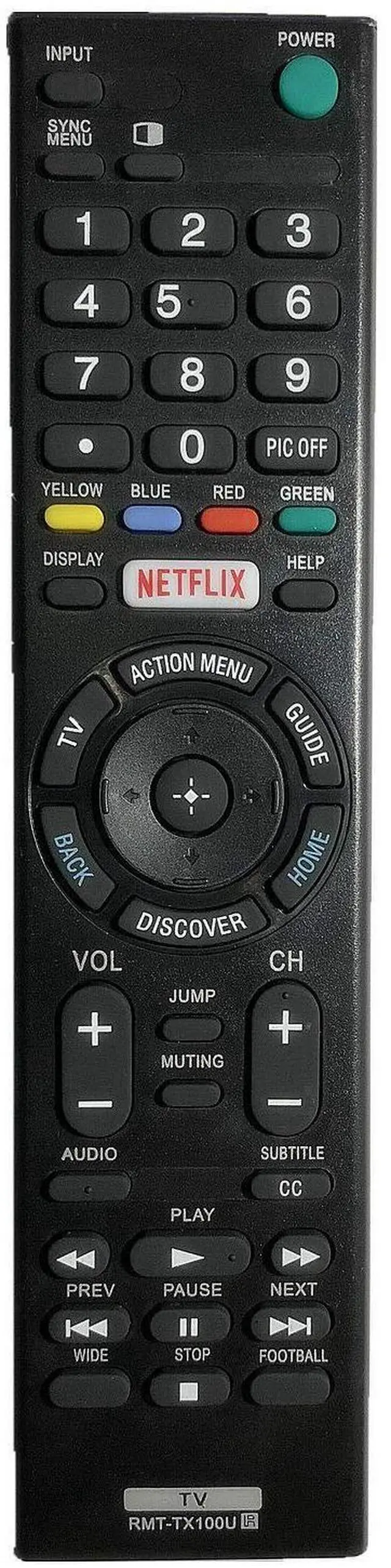 Main image of Remote RMT-TX100U for Sony KDL-65W850C KDL-55W800C XBR-65X850C | Replacement