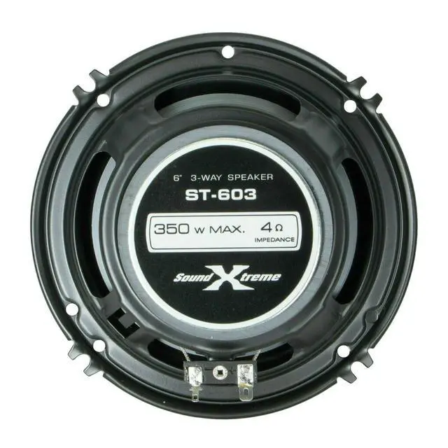 Alt view image 5 of 7 - 4X Soundxtreme ST-603 6-Inch 3-Way 350 Watts Maximum Power Coaxial Car Audio Speakers with PEI Dome Tweeter 4 Ohms Impedance, 89 dB Sensitivity, Frequency 65 Hz - 20kHz
